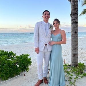 ShowmeyourMUMU- Godshaw Goddess Gown. Color Silver Sage Crisp. Size small